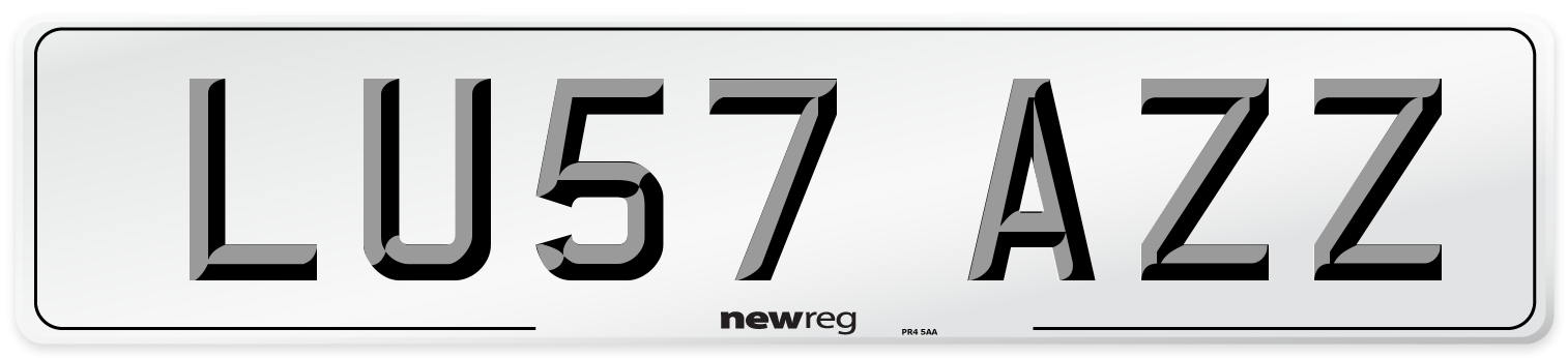 LU57 AZZ Number Plate from New Reg